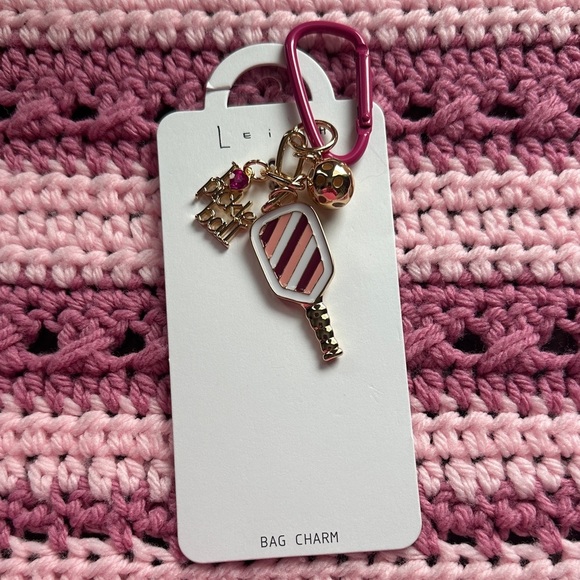 Leith Accessories - Leith Pink and Gold Bag Charm/Key Chain